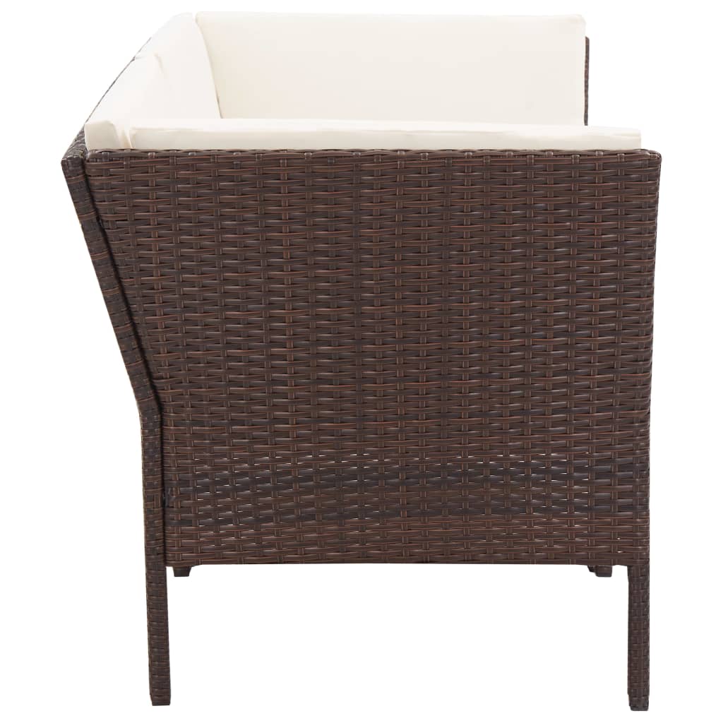 6-delige Loungeset met kussens poly rattan bruin is nu te koop bij PeponiXL, paradijselijk wonen!