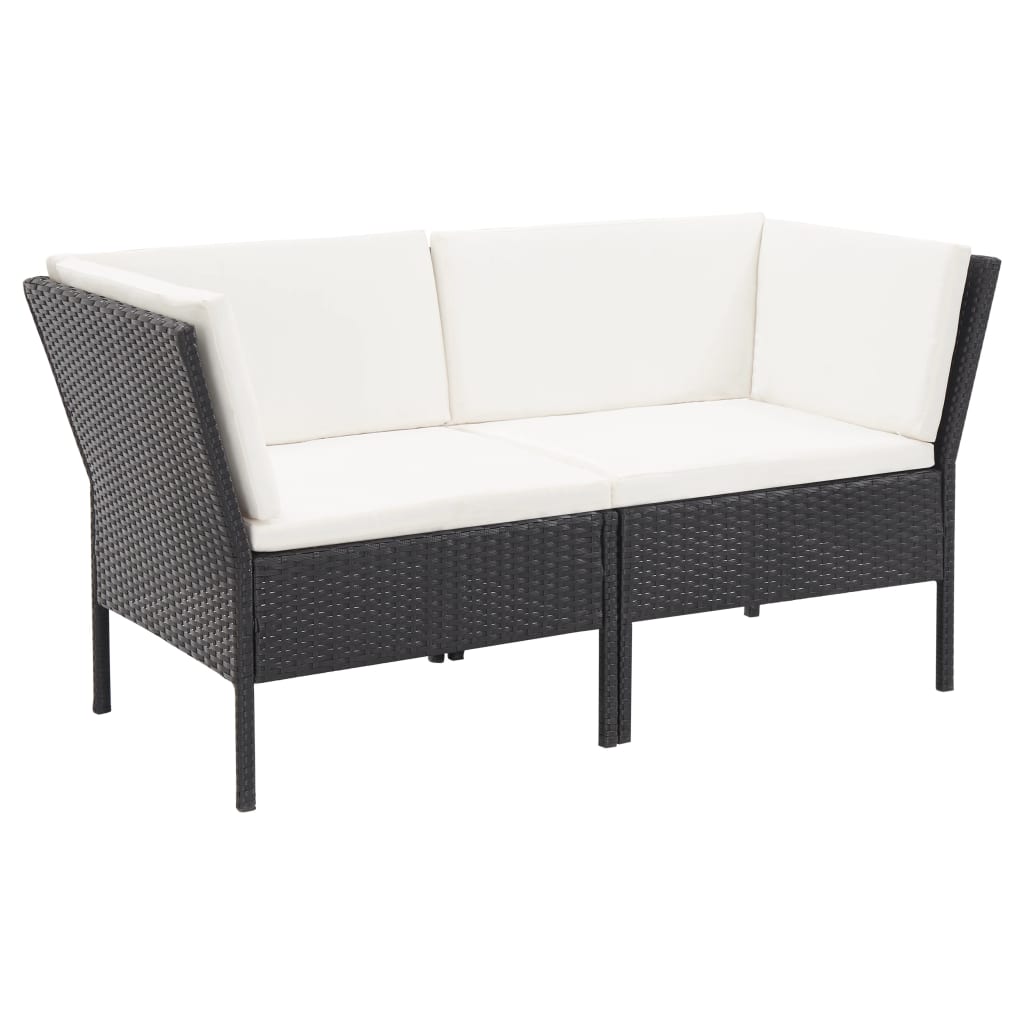 6-delige Loungeset met kussens poly rattan zwart is nu te koop bij PeponiXL, paradijselijk wonen!
