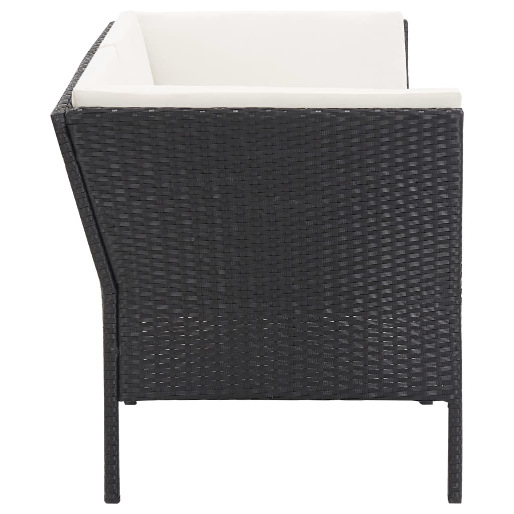 6-delige Loungeset met kussens poly rattan zwart is nu te koop bij PeponiXL, paradijselijk wonen!