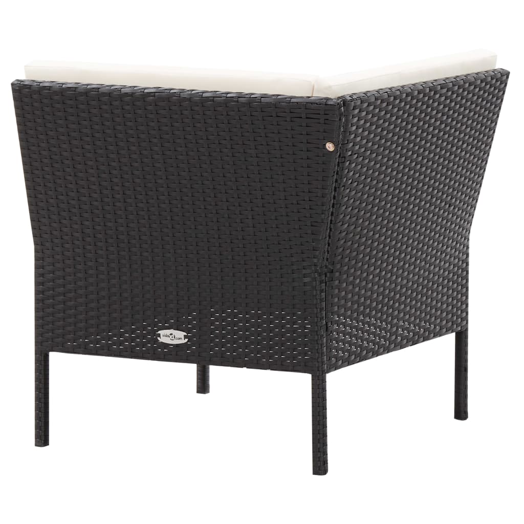 6-delige Loungeset met kussens poly rattan zwart is nu te koop bij PeponiXL, paradijselijk wonen!
