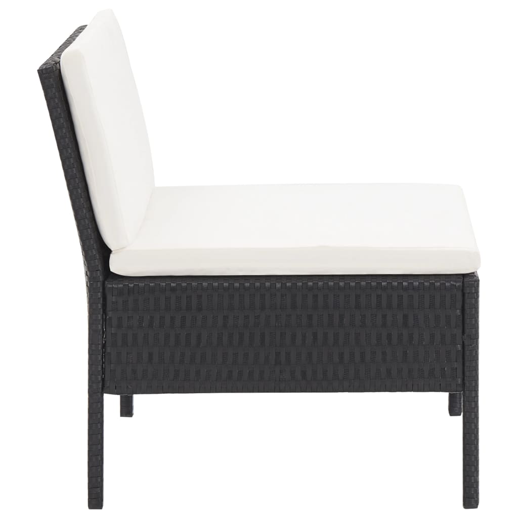 6-delige Loungeset met kussens poly rattan zwart is nu te koop bij PeponiXL, paradijselijk wonen!