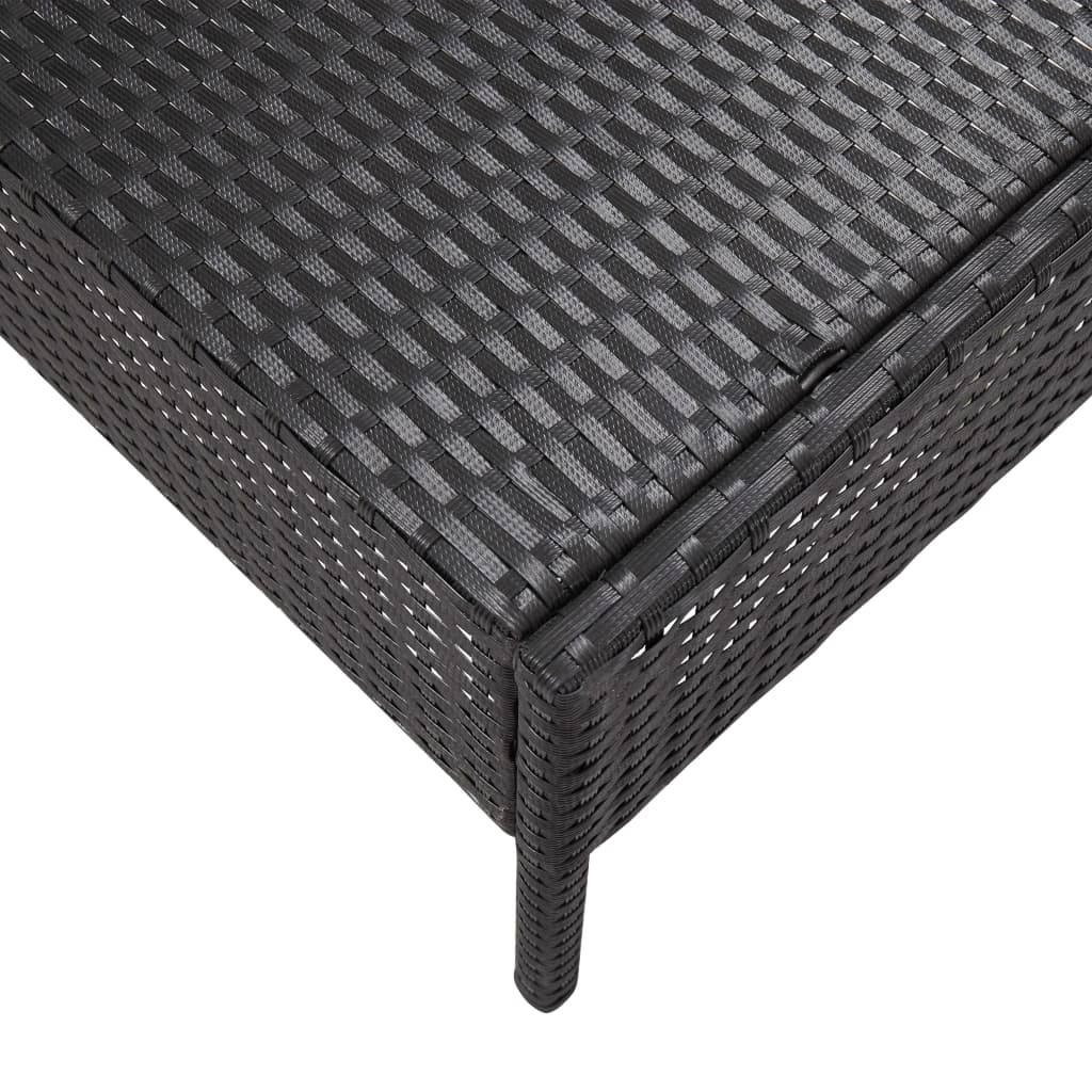 5-delige Loungeset met kussens poly rattan zwart is nu te koop bij PeponiXL, paradijselijk wonen!