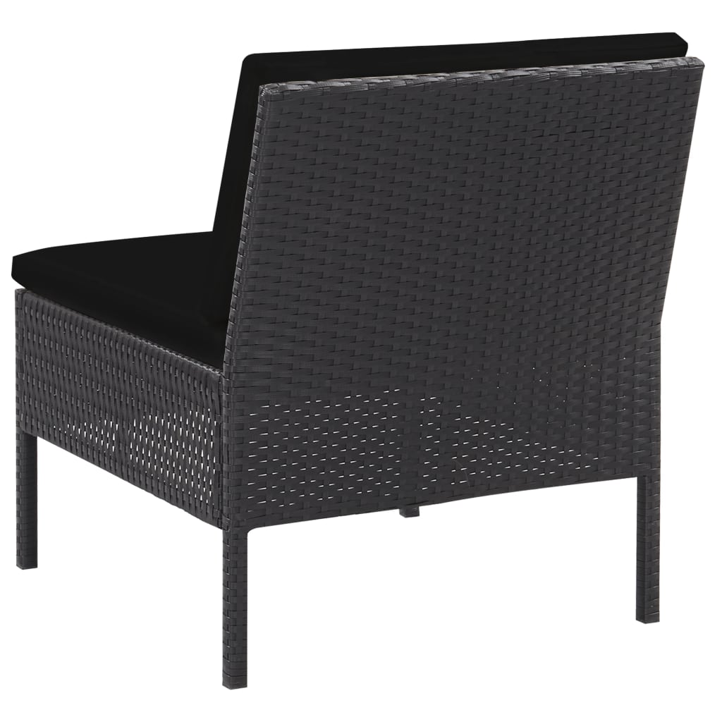 5-delige Loungeset met kussens poly rattan zwart is nu te koop bij PeponiXL, paradijselijk wonen!