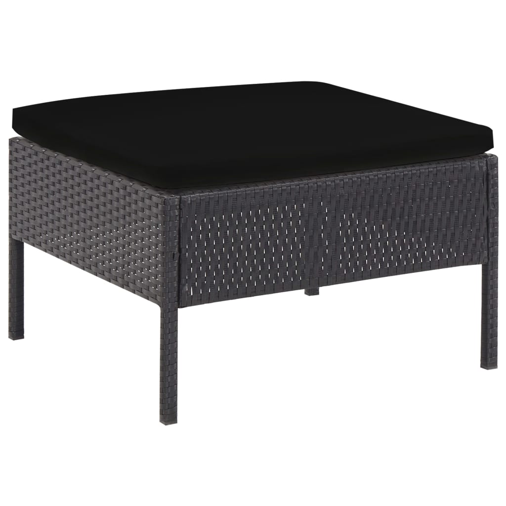 5-delige Loungeset met kussens poly rattan zwart is nu te koop bij PeponiXL, paradijselijk wonen!