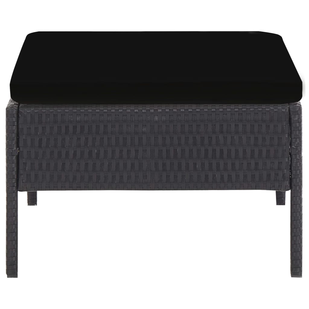 5-delige Loungeset met kussens poly rattan zwart is nu te koop bij PeponiXL, paradijselijk wonen!