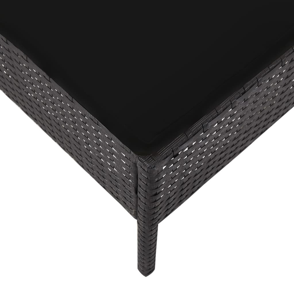 5-delige Loungeset met kussens poly rattan zwart is nu te koop bij PeponiXL, paradijselijk wonen!