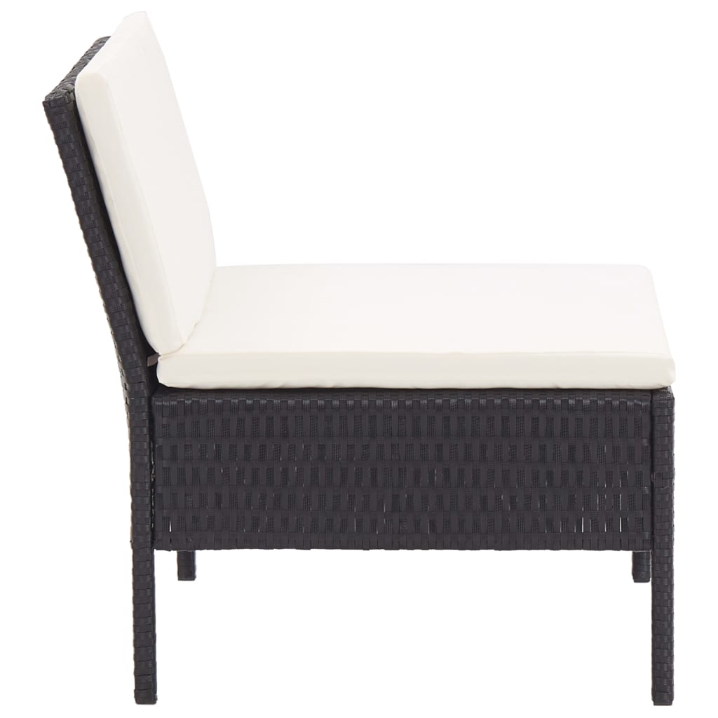 8-delige Loungeset met kussens poly rattan zwart is nu te koop bij PeponiXL, paradijselijk wonen!