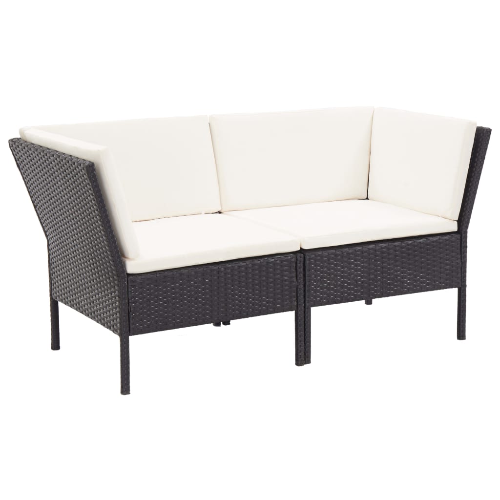 8-delige Loungeset met kussens poly rattan zwart is nu te koop bij PeponiXL, paradijselijk wonen!
