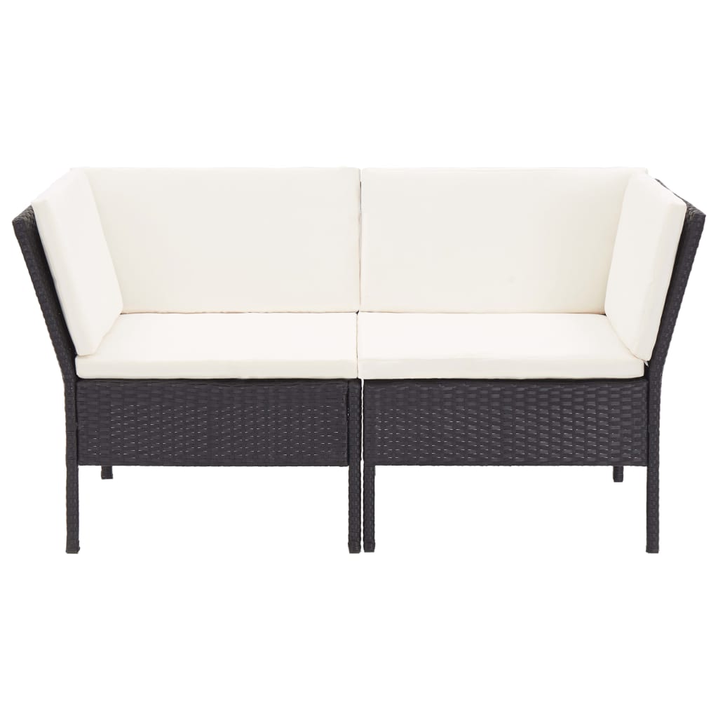 8-delige Loungeset met kussens poly rattan zwart is nu te koop bij PeponiXL, paradijselijk wonen!