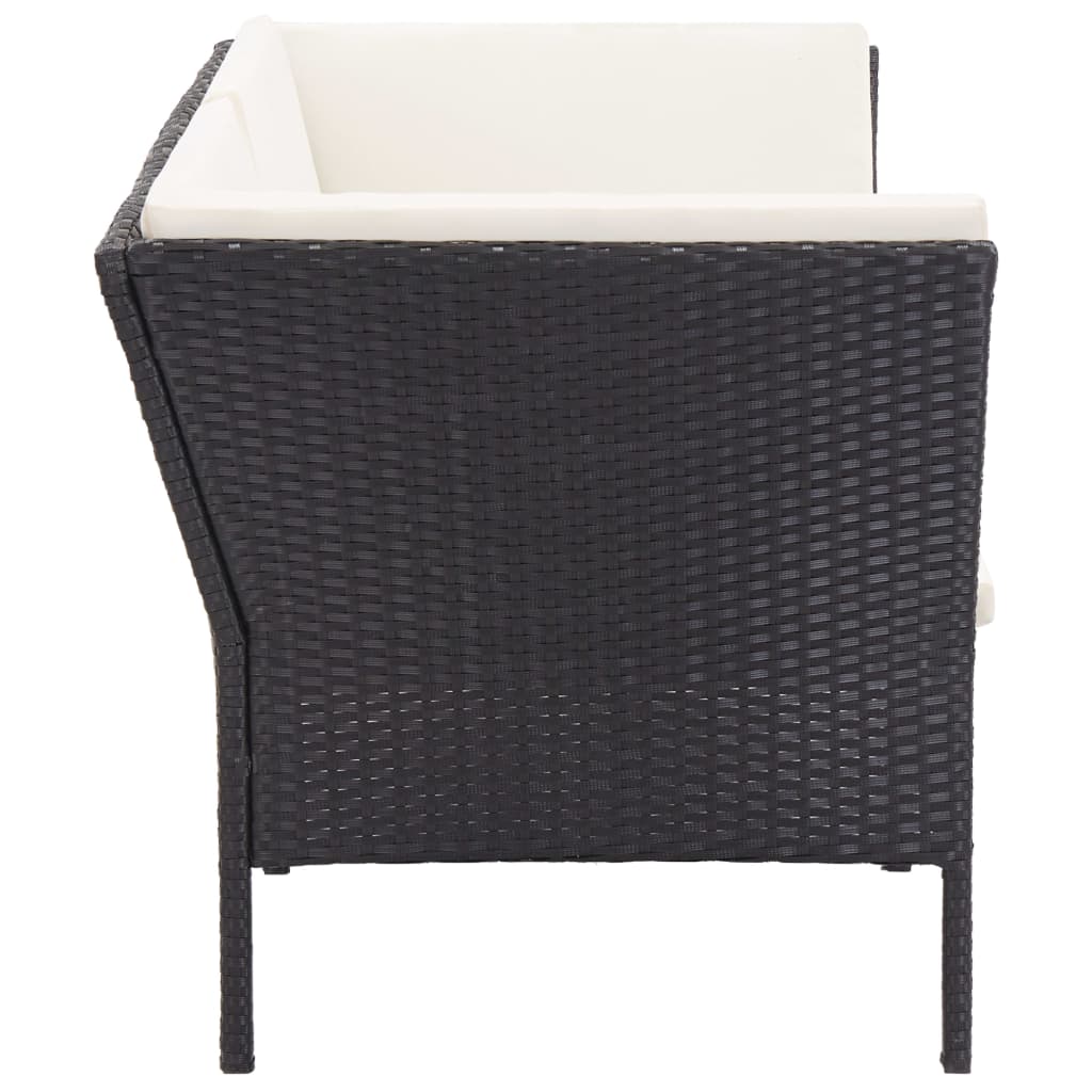 8-delige Loungeset met kussens poly rattan zwart is nu te koop bij PeponiXL, paradijselijk wonen!