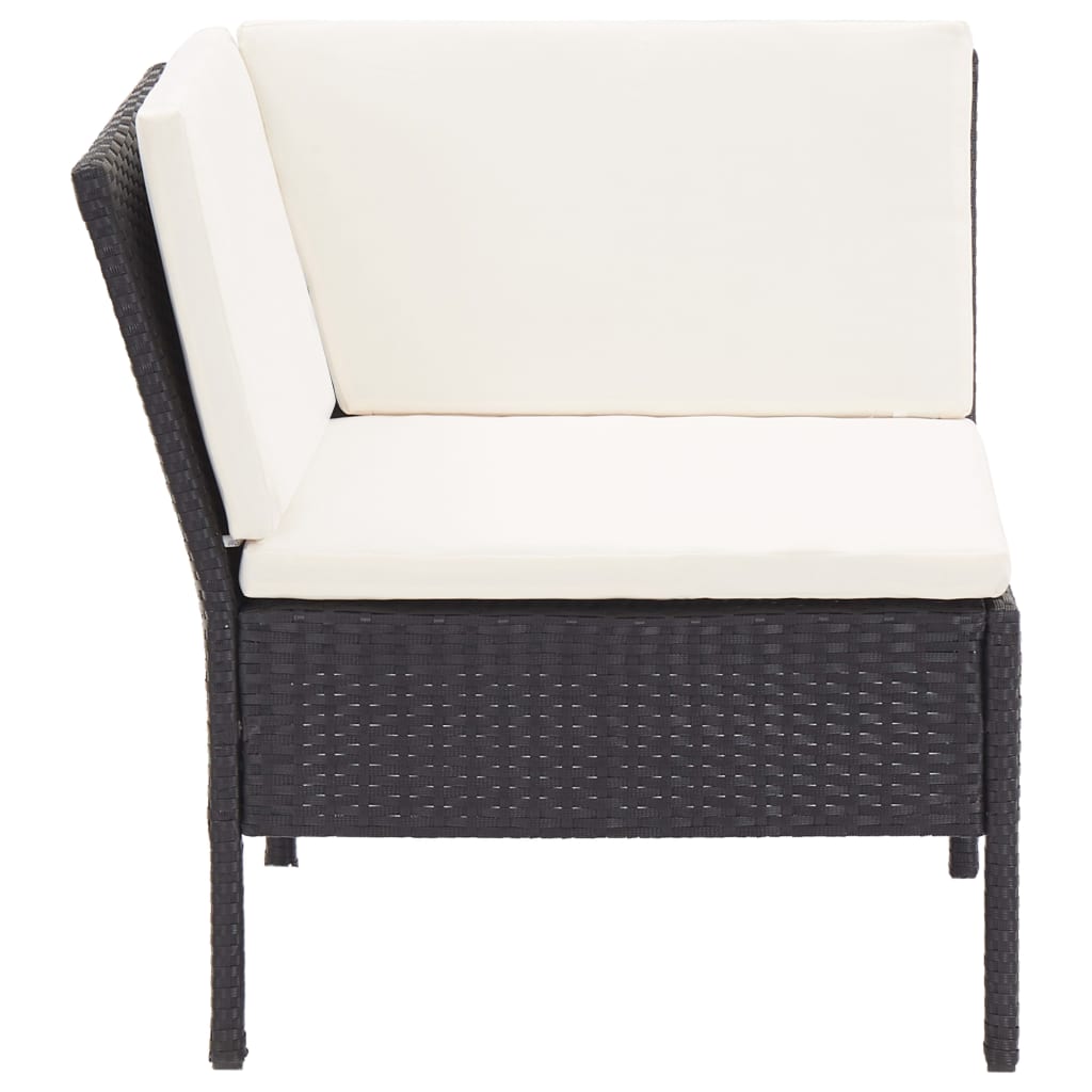 8-delige Loungeset met kussens poly rattan zwart is nu te koop bij PeponiXL, paradijselijk wonen!