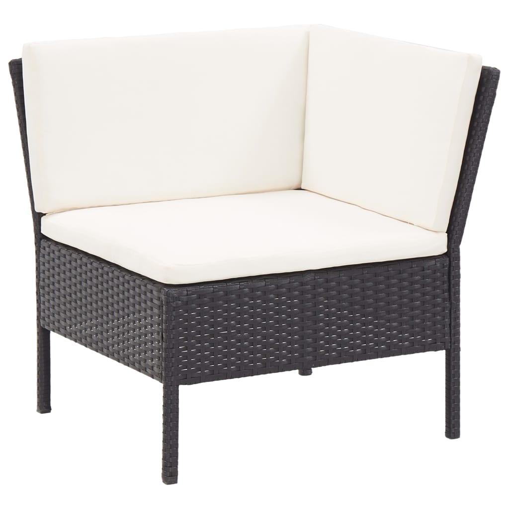 8-delige Loungeset met kussens poly rattan zwart is nu te koop bij PeponiXL, paradijselijk wonen!