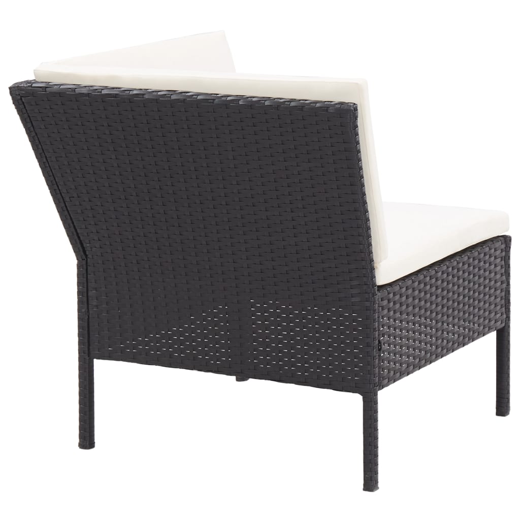8-delige Loungeset met kussens poly rattan zwart is nu te koop bij PeponiXL, paradijselijk wonen!