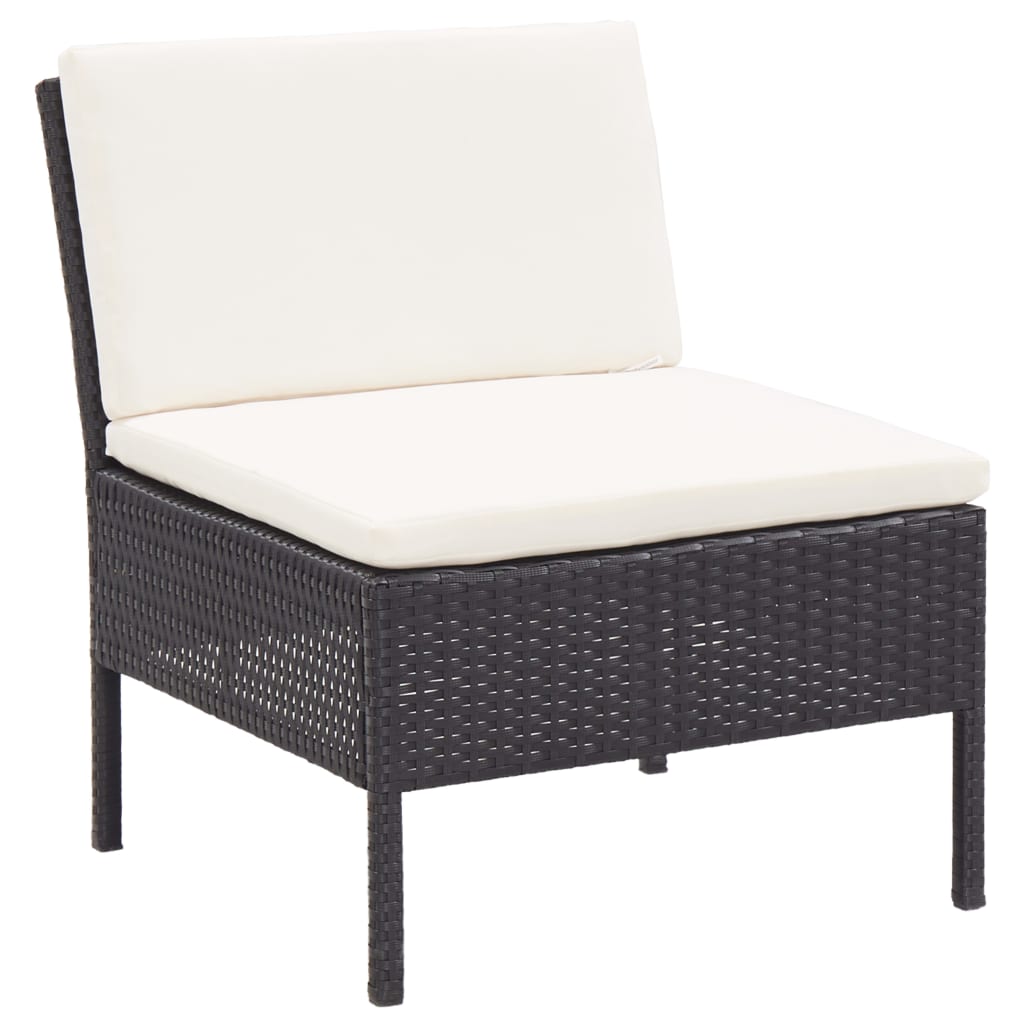 8-delige Loungeset met kussens poly rattan zwart is nu te koop bij PeponiXL, paradijselijk wonen!