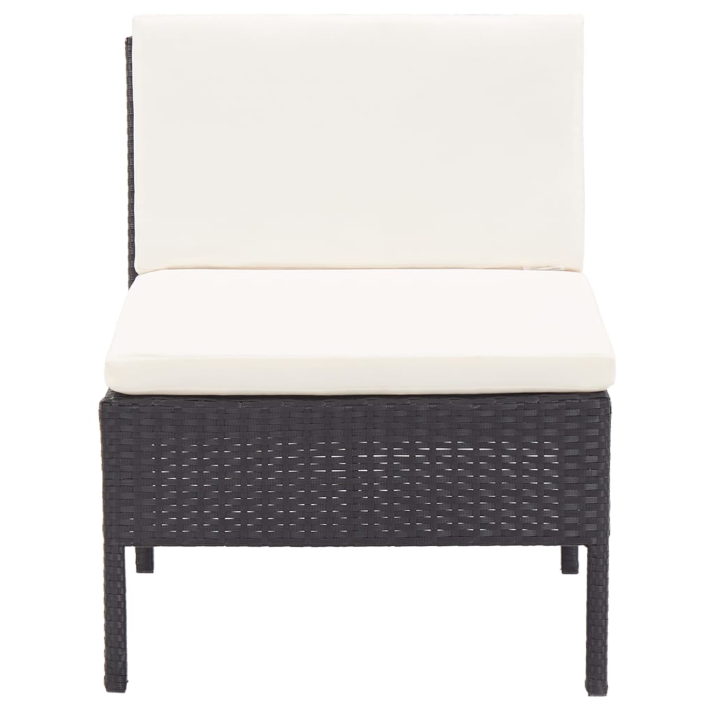 8-delige Loungeset met kussens poly rattan zwart is nu te koop bij PeponiXL, paradijselijk wonen!