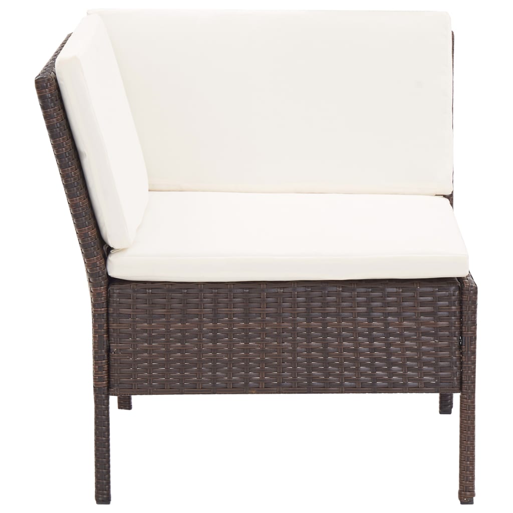 3-delige Loungeset met kussens poly rattan bruin is nu te koop bij PeponiXL, paradijselijk wonen!