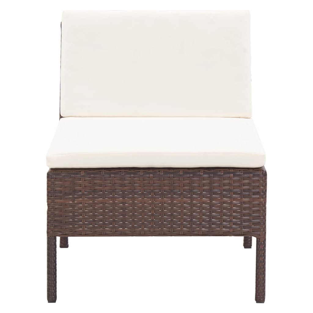 3-delige Loungeset met kussens poly rattan bruin is nu te koop bij PeponiXL, paradijselijk wonen!
