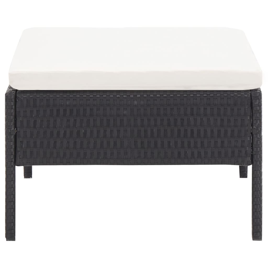 3-delige Loungeset met kussens poly rattan zwart is nu te koop bij PeponiXL, paradijselijk wonen!
