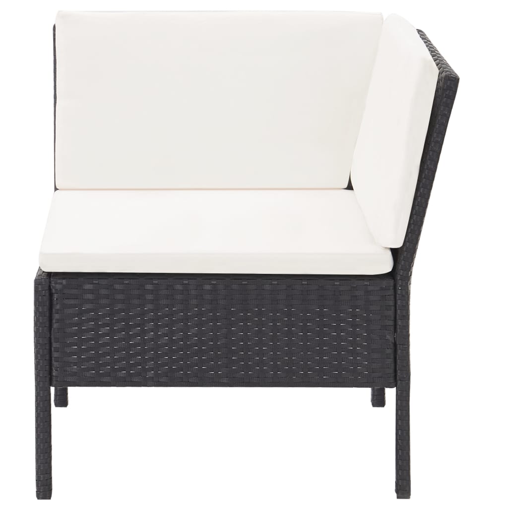 3-delige Loungeset met kussens poly rattan zwart is nu te koop bij PeponiXL, paradijselijk wonen!