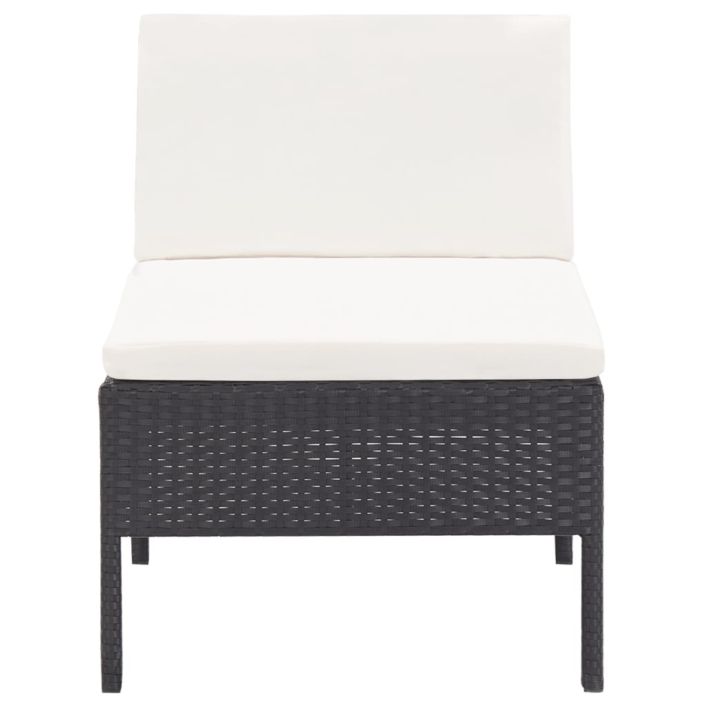 3-delige Loungeset met kussens poly rattan zwart is nu te koop bij PeponiXL, paradijselijk wonen!
