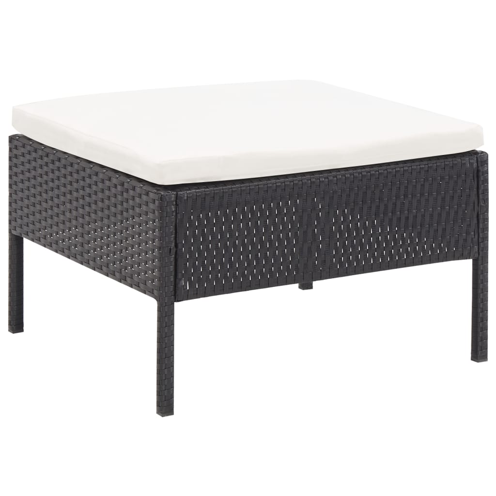 3-delige Loungeset met kussens poly rattan zwart is nu te koop bij PeponiXL, paradijselijk wonen!