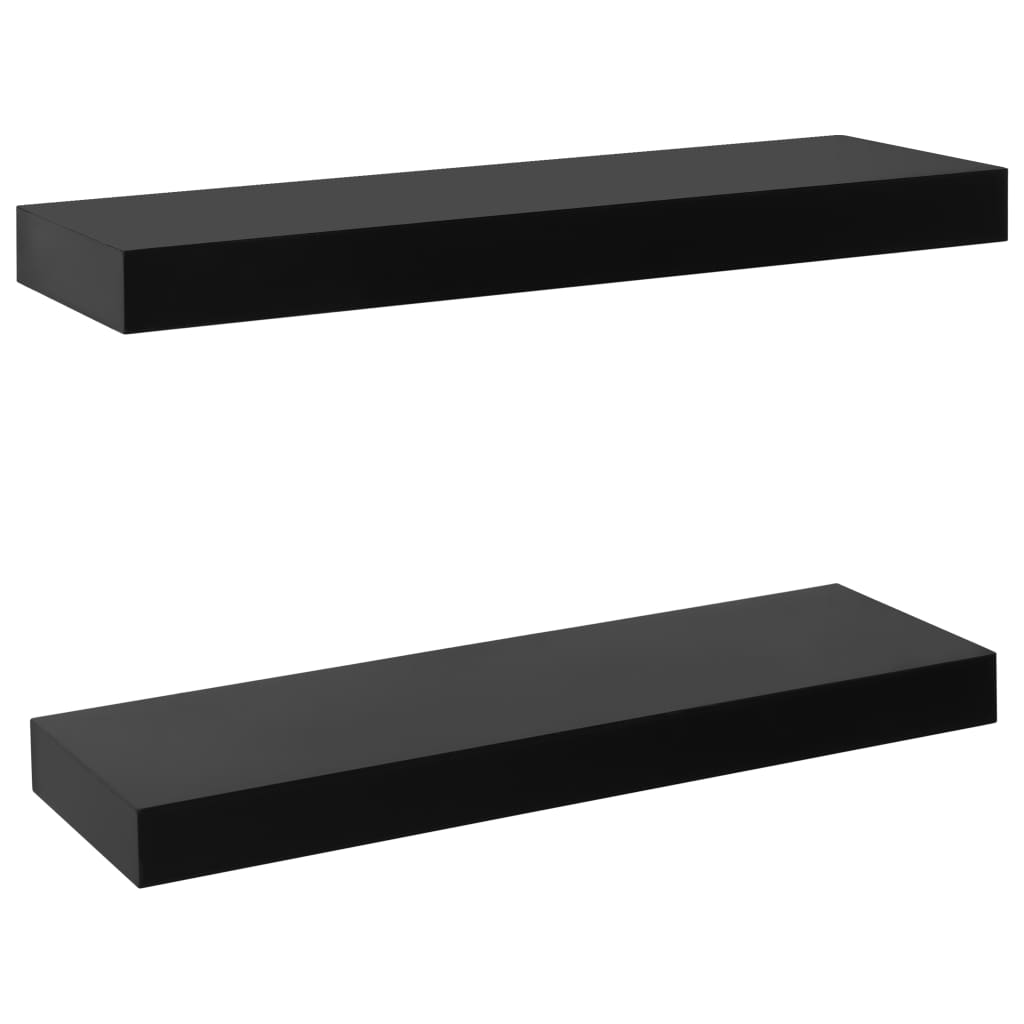 Wandplanken zwevend 2 st 40x20x3,8 cm zwart is nu te koop bij PeponiXL, paradijselijk wonen!