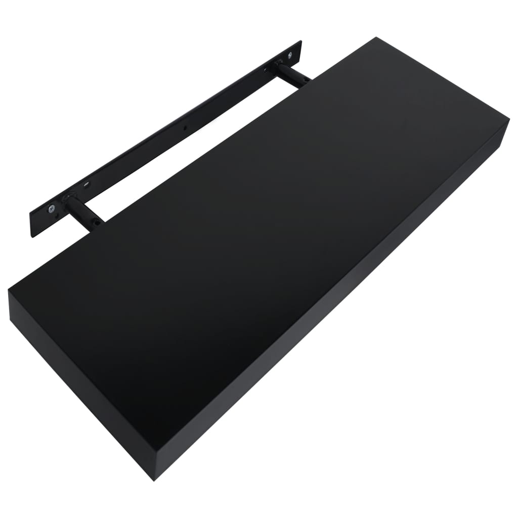 Wandplanken zwevend 2 st 40x20x3,8 cm zwart is nu te koop bij PeponiXL, paradijselijk wonen!