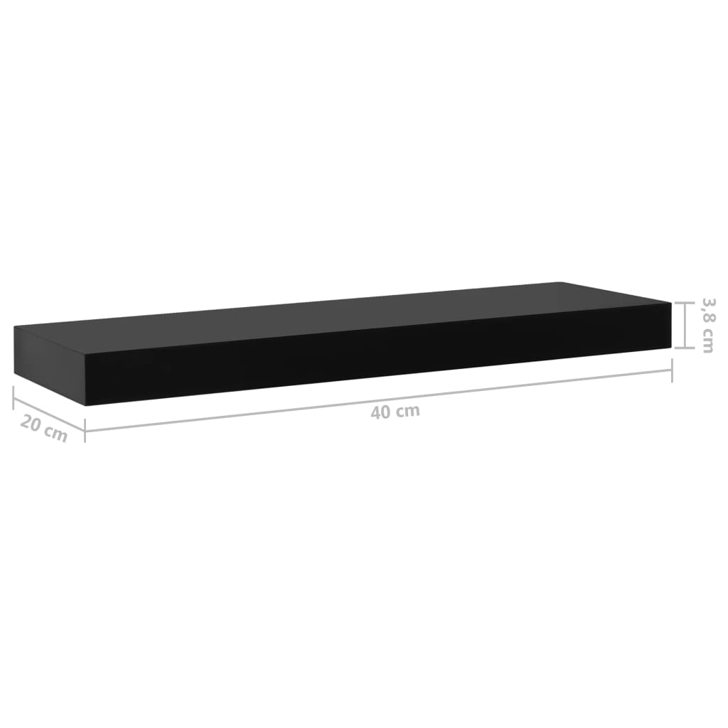 Wandplanken zwevend 2 st 40x20x3,8 cm zwart is nu te koop bij PeponiXL, paradijselijk wonen!