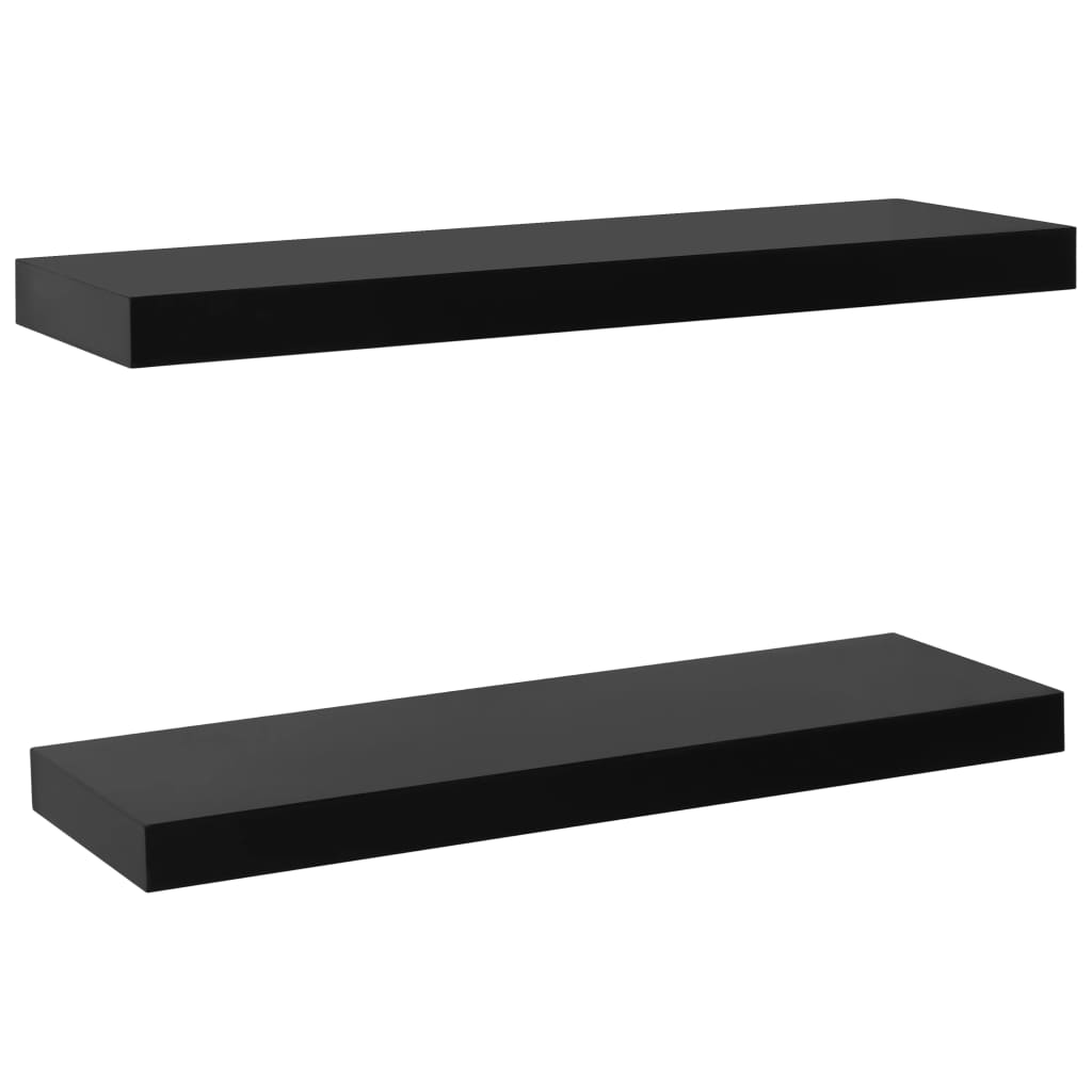 Wandschappen zwevend 2 st 60x20x3,8 cm zwart is nu te koop bij PeponiXL, paradijselijk wonen!