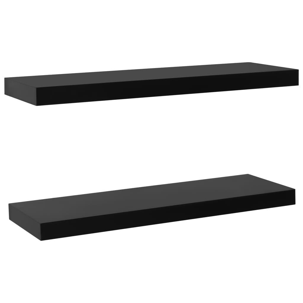 Wandschappen zwevend 2 st 80x20x3,8 cm zwart is nu te koop bij PeponiXL, paradijselijk wonen!