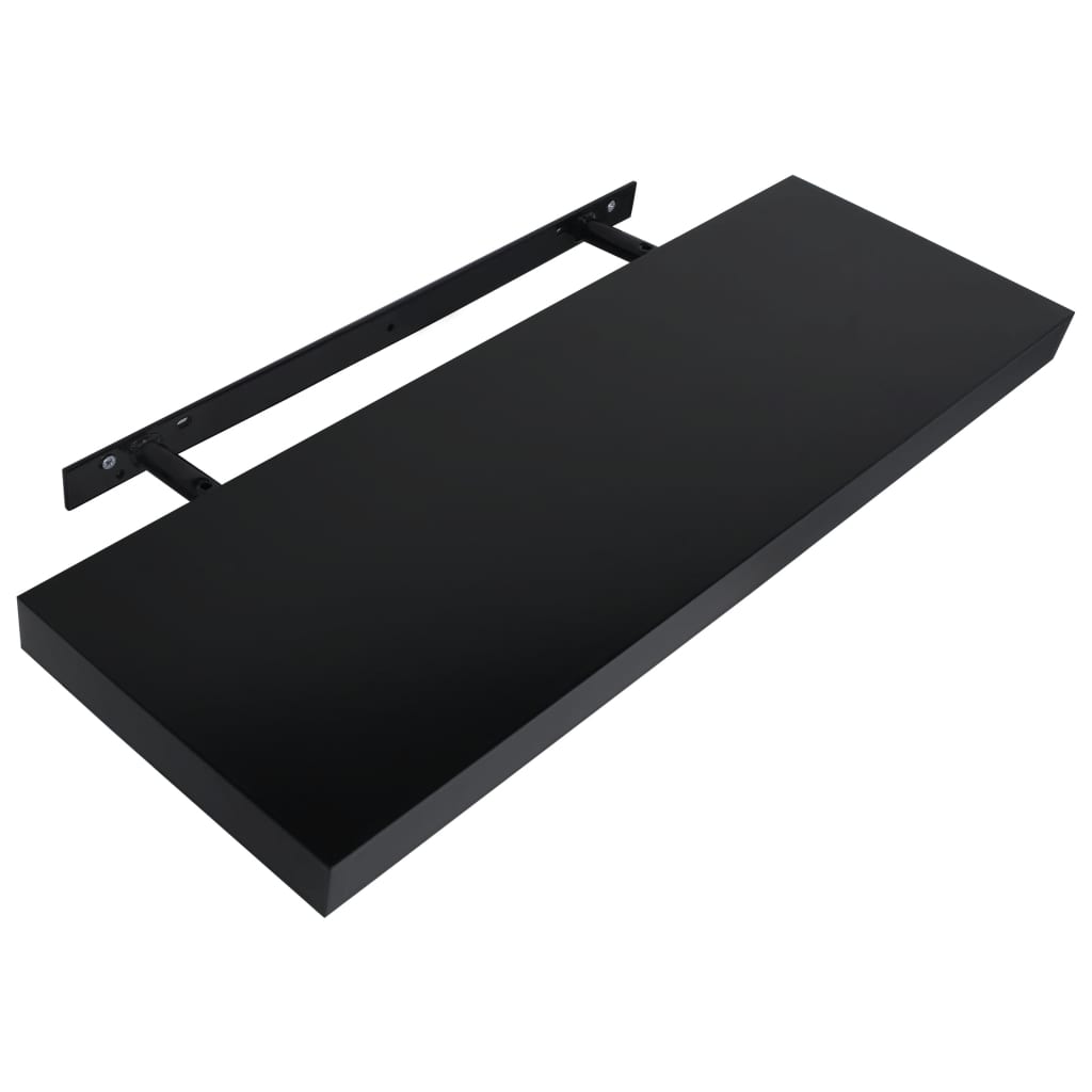 Wandschappen zwevend 2 st 80x20x3,8 cm zwart is nu te koop bij PeponiXL, paradijselijk wonen!