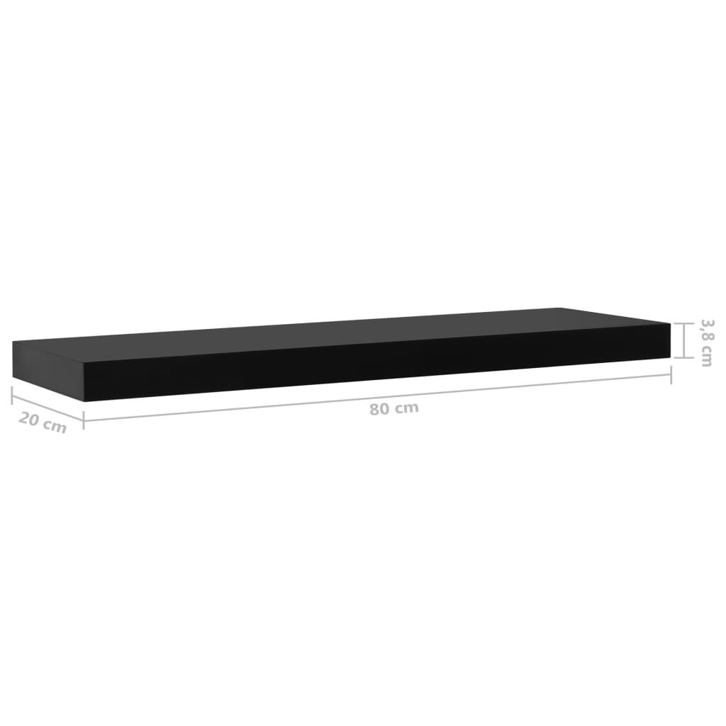 Wandschappen zwevend 2 st 80x20x3,8 cm zwart is nu te koop bij PeponiXL, paradijselijk wonen!
