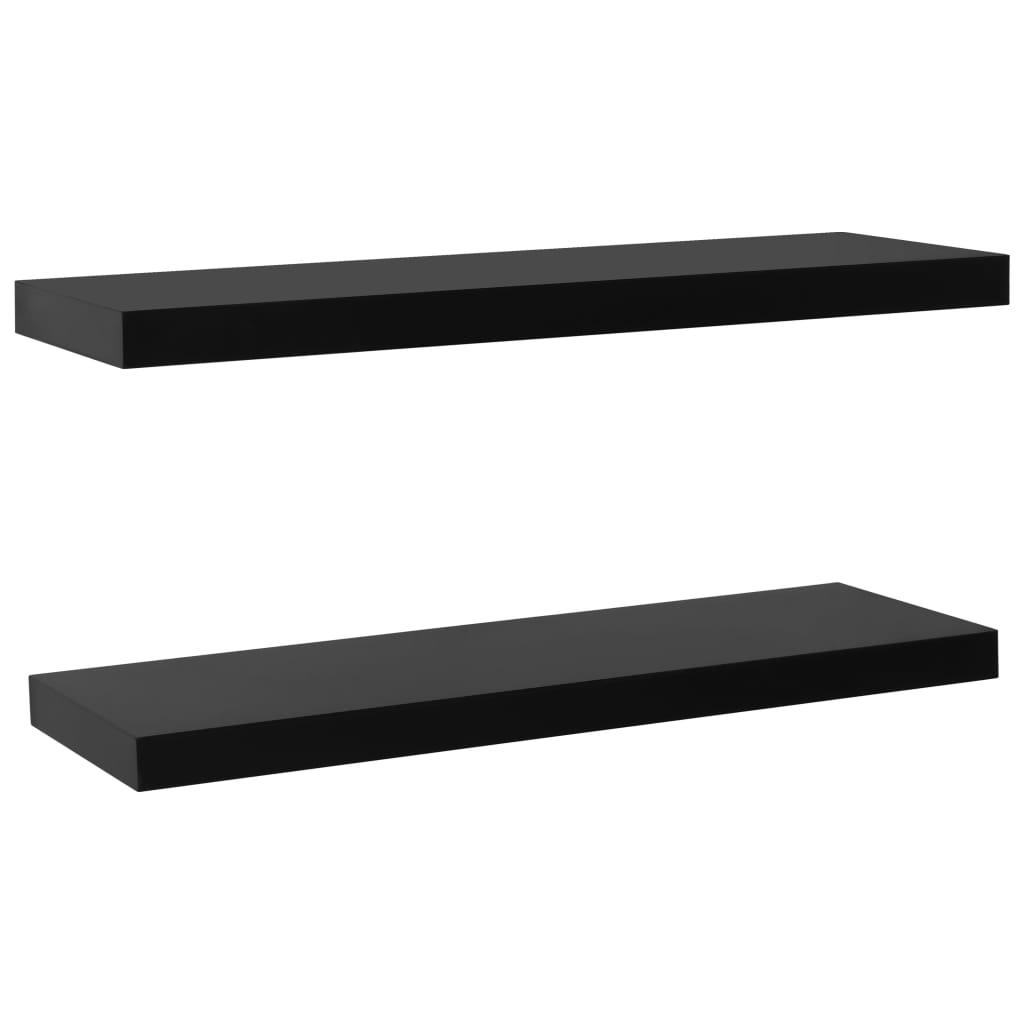 Wandschappen zwevend 2 st 100x20x3,8 cm zwart is nu te koop bij PeponiXL, paradijselijk wonen!