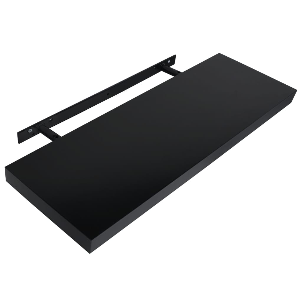 Wandschappen zwevend 2 st 100x20x3,8 cm zwart is nu te koop bij PeponiXL, paradijselijk wonen!