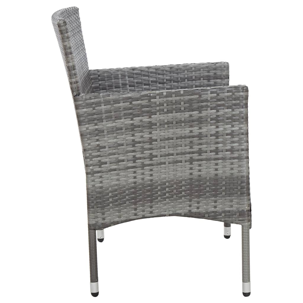 4-delige Loungeset met kussens poly rattan grijs is nu te koop bij PeponiXL, paradijselijk wonen!