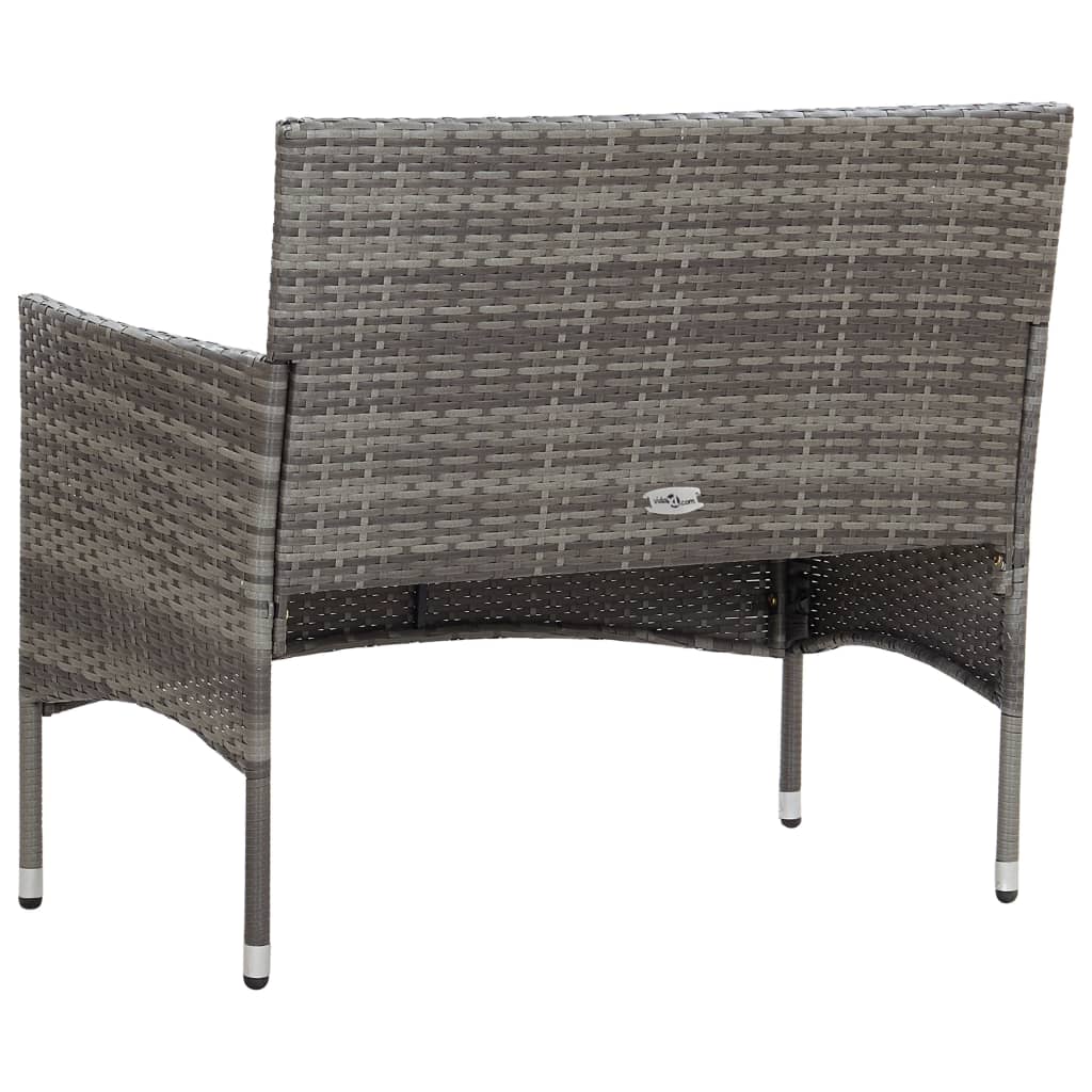 4-delige Loungeset met kussens poly rattan grijs is nu te koop bij PeponiXL, paradijselijk wonen!