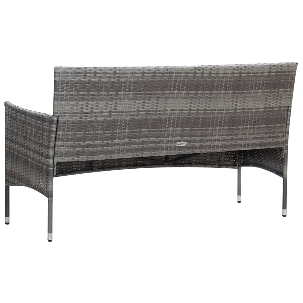 4-delige Loungeset met kussens poly rattan grijs is nu te koop bij PeponiXL, paradijselijk wonen!