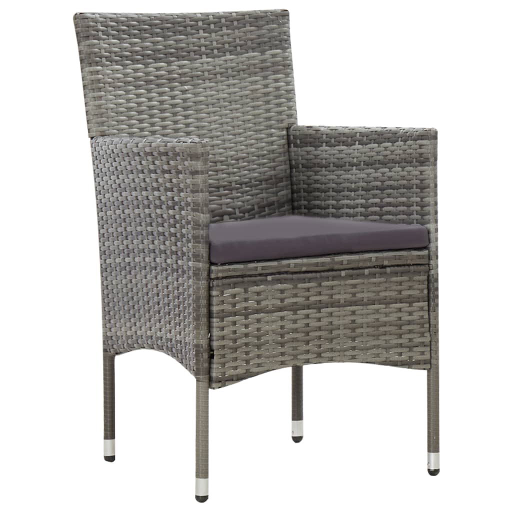 4-delige Loungeset met kussens poly rattan grijs is nu te koop bij PeponiXL, paradijselijk wonen!