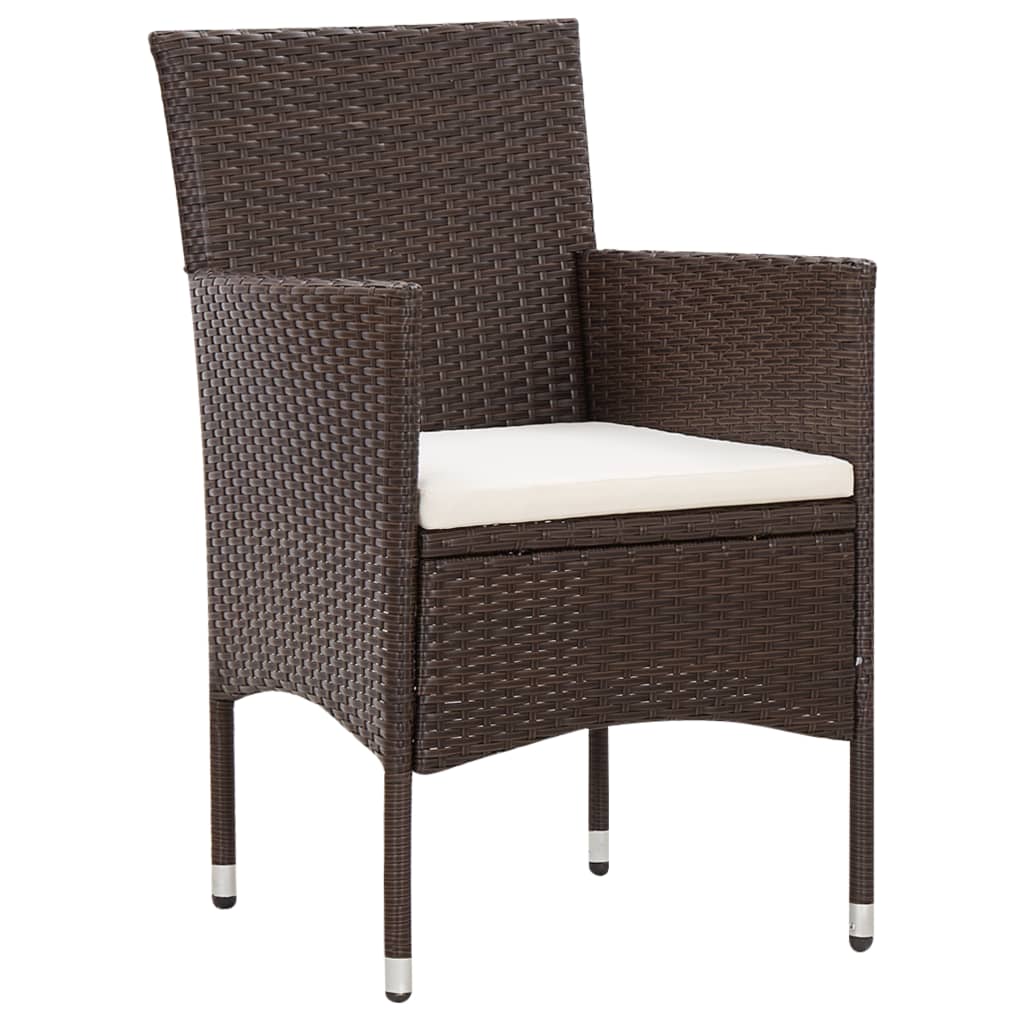 5-delige Loungeset met kussens poly rattan bruin is nu te koop bij PeponiXL, paradijselijk wonen!