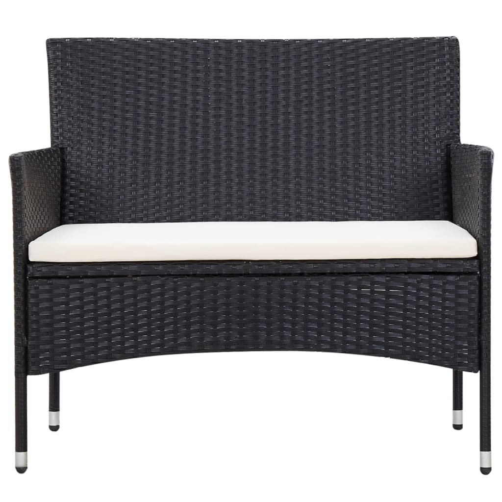 5-delige Loungeset met kussens poly rattan zwart is nu te koop bij PeponiXL, paradijselijk wonen!