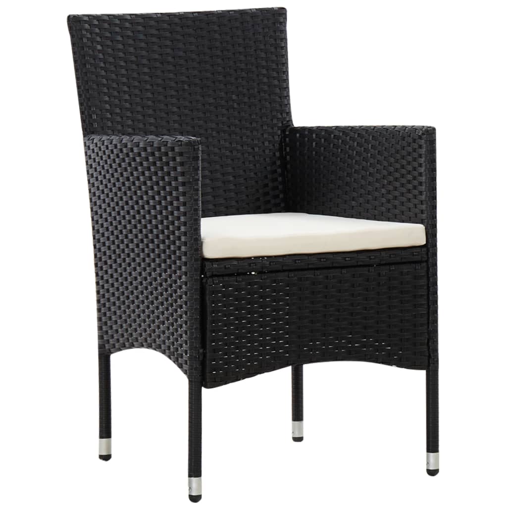 5-delige Loungeset met kussens poly rattan zwart is nu te koop bij PeponiXL, paradijselijk wonen!
