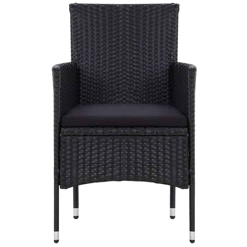 5-delige Loungeset met kussens poly rattan zwart is nu te koop bij PeponiXL, paradijselijk wonen!
