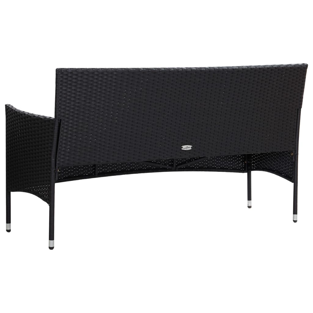 5-delige Loungeset met kussens poly rattan zwart is nu te koop bij PeponiXL, paradijselijk wonen!