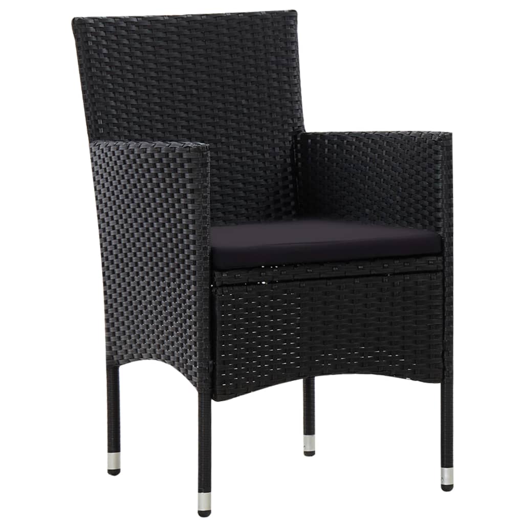 5-delige Loungeset met kussens poly rattan zwart is nu te koop bij PeponiXL, paradijselijk wonen!