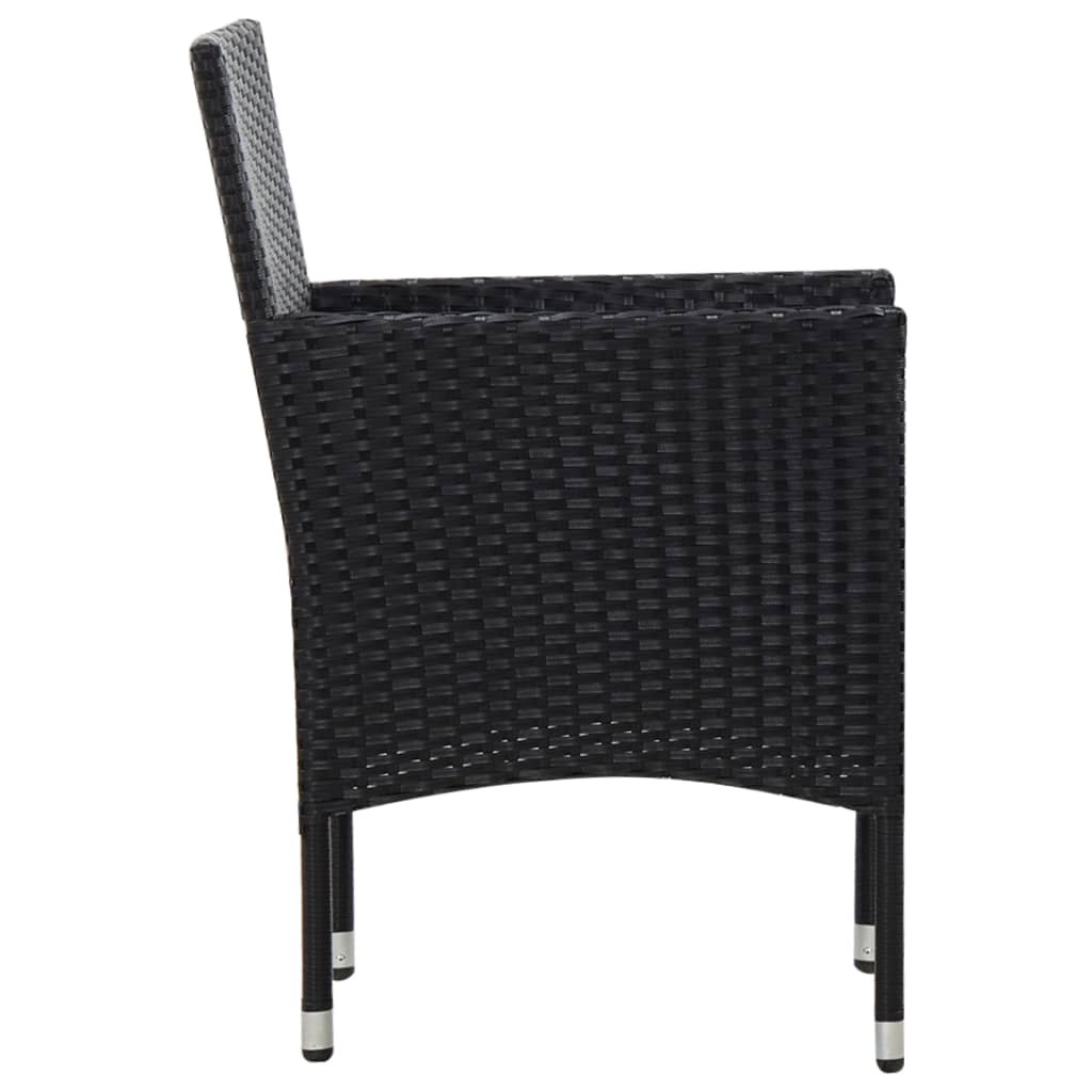 5-delige Loungeset met kussens poly rattan zwart is nu te koop bij PeponiXL, paradijselijk wonen!