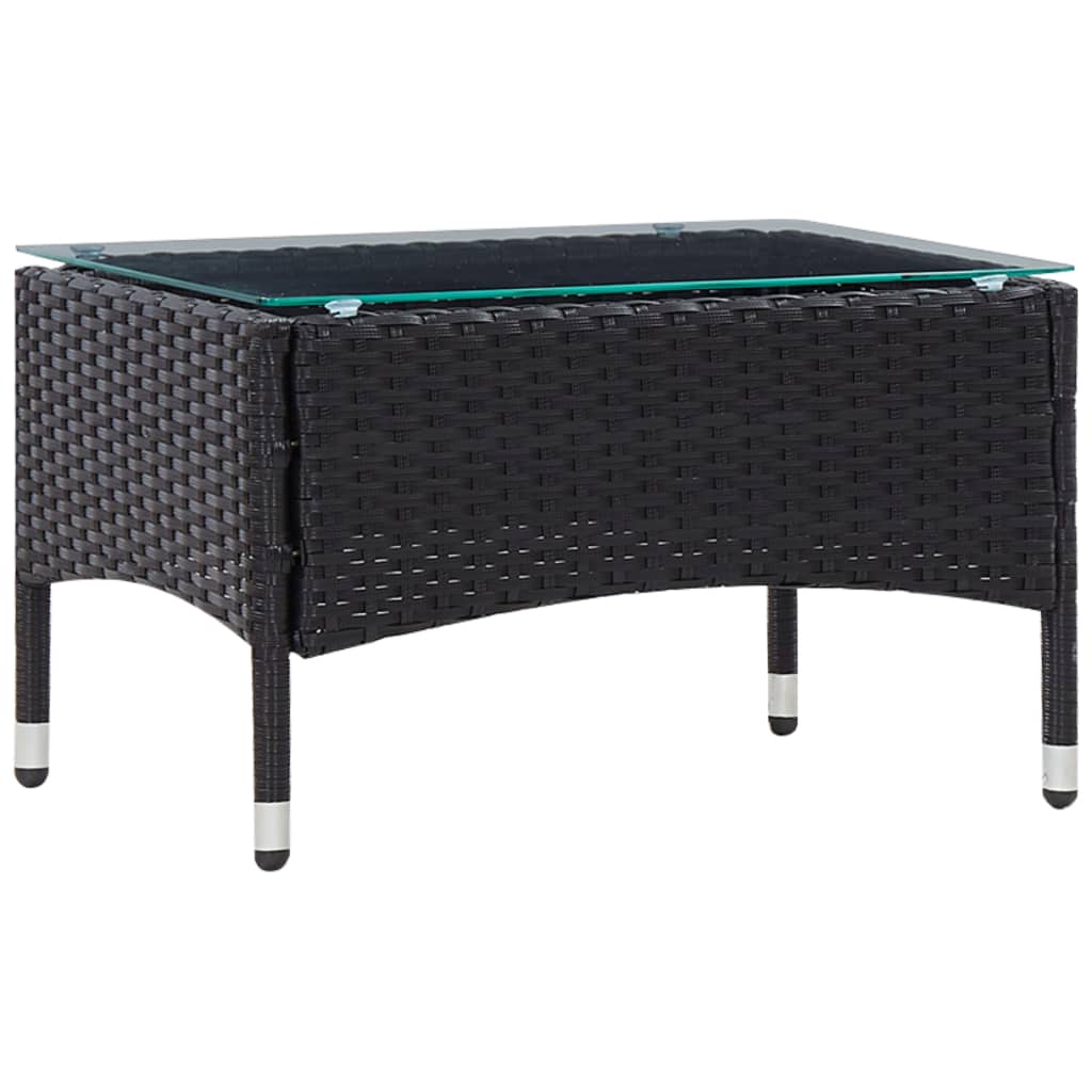 5-delige Loungeset met kussens poly rattan zwart is nu te koop bij PeponiXL, paradijselijk wonen!
