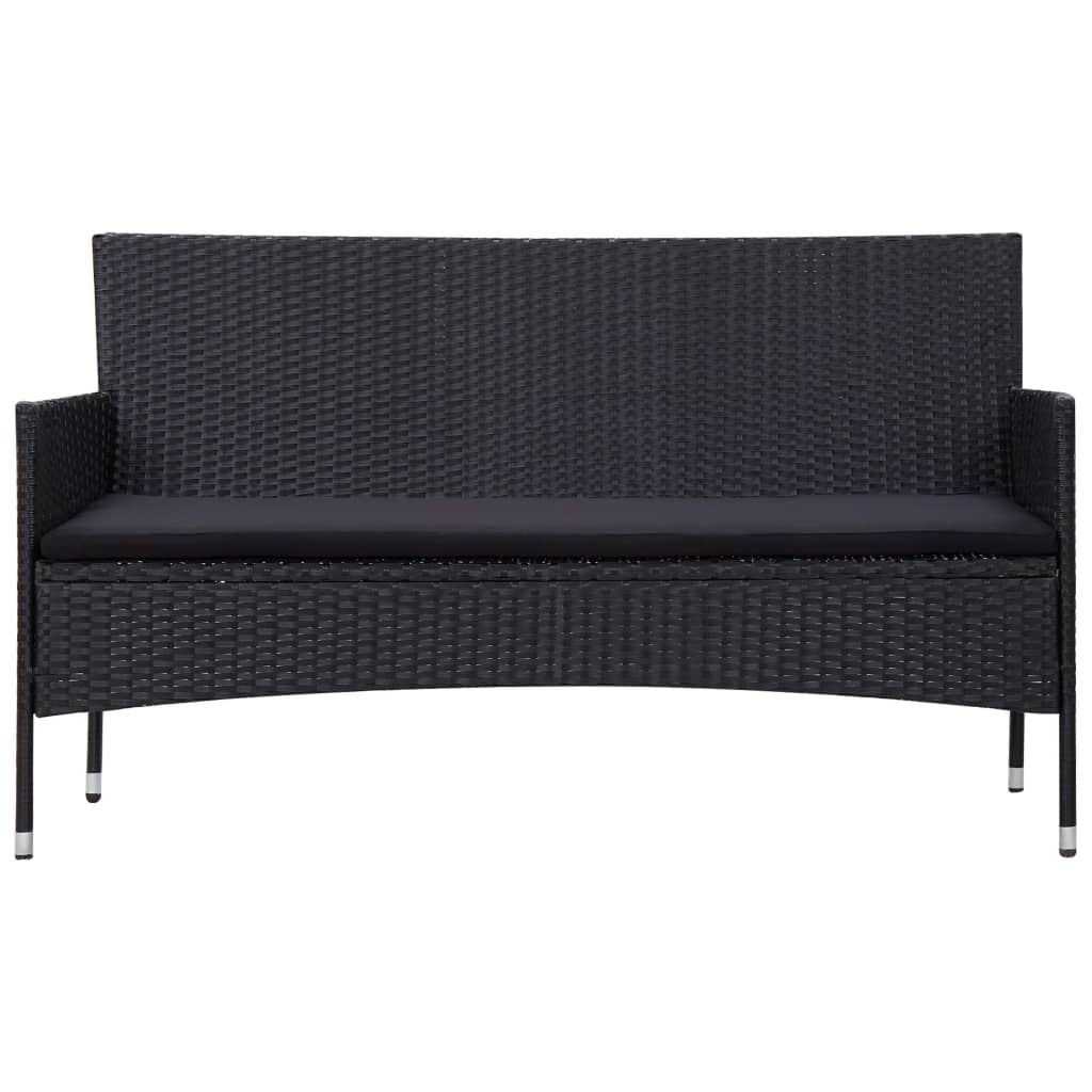 5-delige Loungeset met kussens poly rattan zwart is nu te koop bij PeponiXL, paradijselijk wonen!