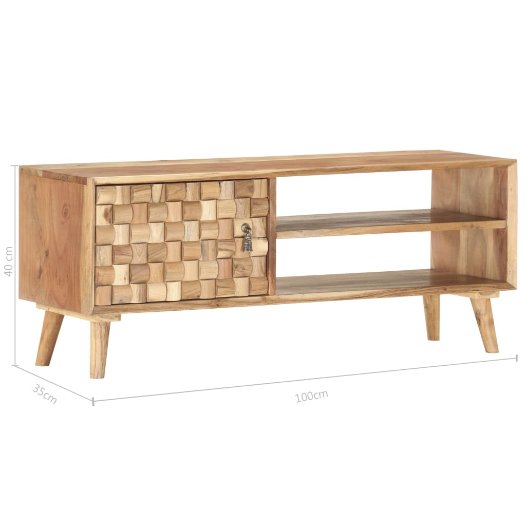 Tv-meubel 100x30x40 cm massief acaciahout is nu te koop bij PeponiXL, paradijselijk wonen!