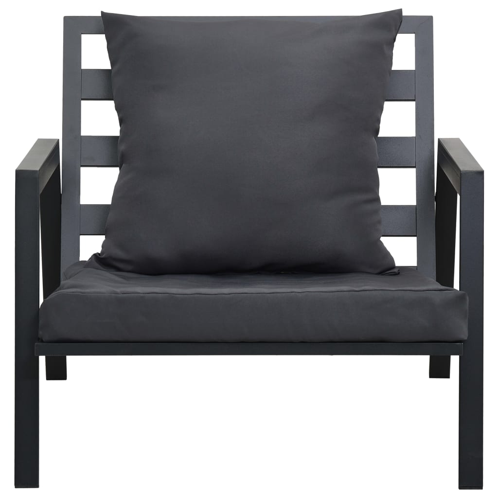 4-delige Loungeset met kussens aluminium donkergrijs is nu te koop bij PeponiXL, paradijselijk wonen!