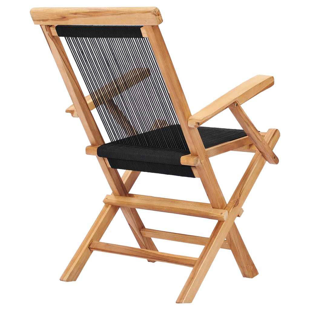 Tuinstoelen inklapbaar 2 st massief teakhout en touw is nu te koop bij PeponiXL, paradijselijk wonen!
